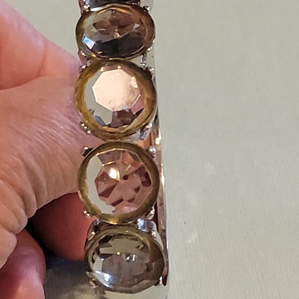 Statement Bangle Bracelet With Hinged Open, Big C… - image 5